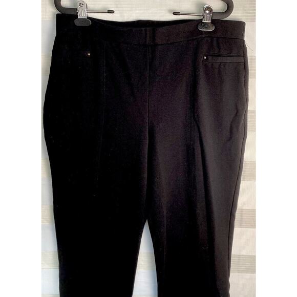 Caffe Marrakesh Black Trousers Pocketed Flat Front Dress Pants Size Large - Picture 5 of 7